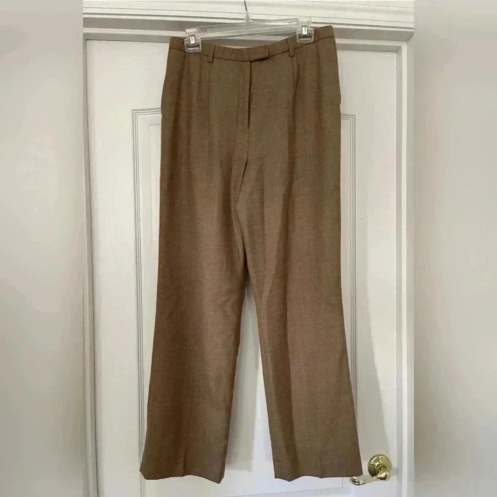 Pendleton Womens 100% Virgin Wool 12” High Rise Pants Tan Size 8